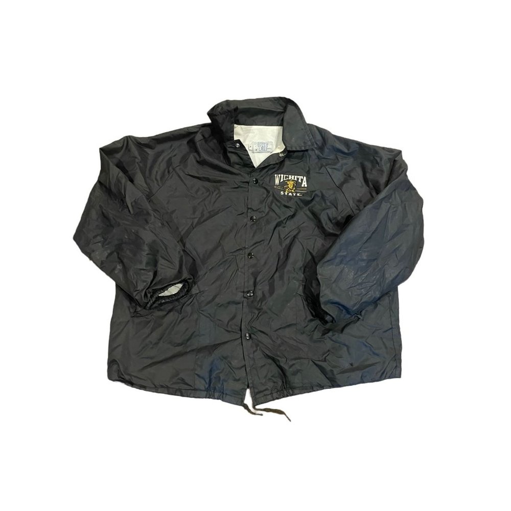 Vintage Rare Wichita State University Windbreaker Jacket Rain Button Up XL